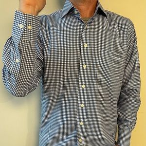 Paul Stuart mens gingham dress shirt. 100% cotton. 15.5 X 34.